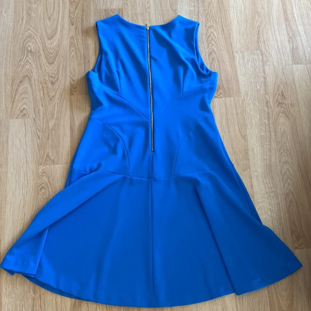 DKNY-Fit & Flare Sleeveless Dress-Blue-XL - Picture 2 of 5